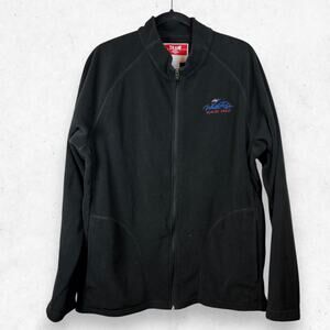 Vintage Team 365 White River Marine Fleece Jacket Full Zip Black Men's L